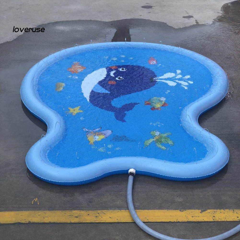 Thảm Bơm Hơi Hình Cá Voi Hoạt Hình Vui Nhộn Cho Bé Chơi Ngoài Trời