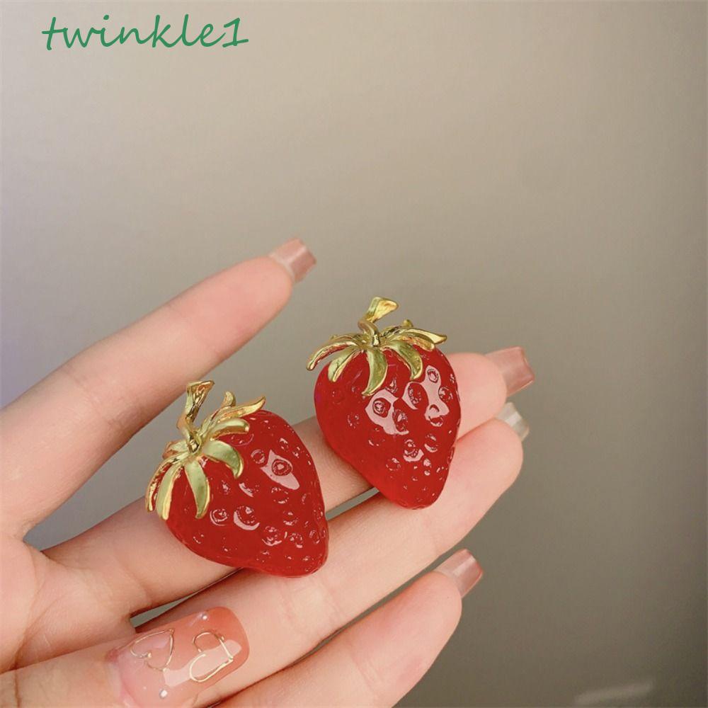 Bông Tai Hình Trái Dâu Lấp Lánh Thời Trang Cho Nữ