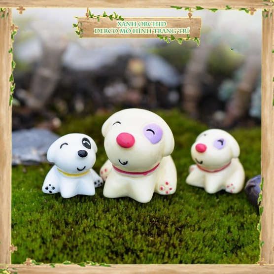 ​​​​Mô Hình Tiểu Cảnh "Chó Đốm Mắt Ú Mini" Trang Trí Sen Đá, Sân Vườn/ Chậu Cây, DYI, Terrarium