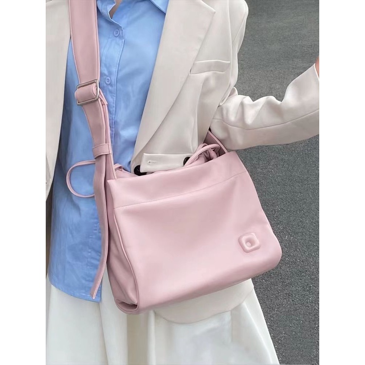 Túi Tote Da Pu Mềm Hình Vuông Màu Trơn Kích Thước Lớn 31X22X12 Cho Nữ