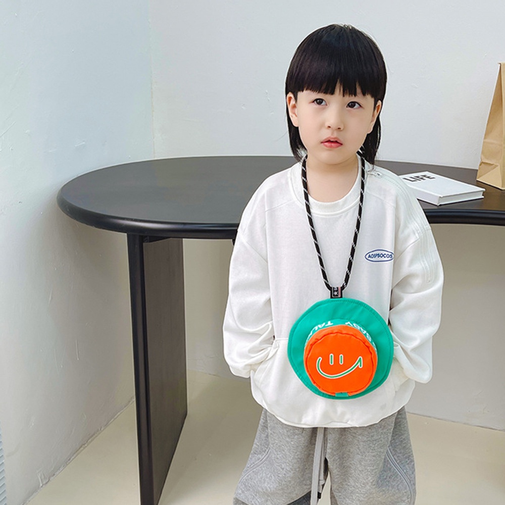 Túi Đeo Chéo Hình Tròn In Họa Tiết Xinh Xắn Có Thể Điều Chỉnh Thời Trang Cho Bé Gái