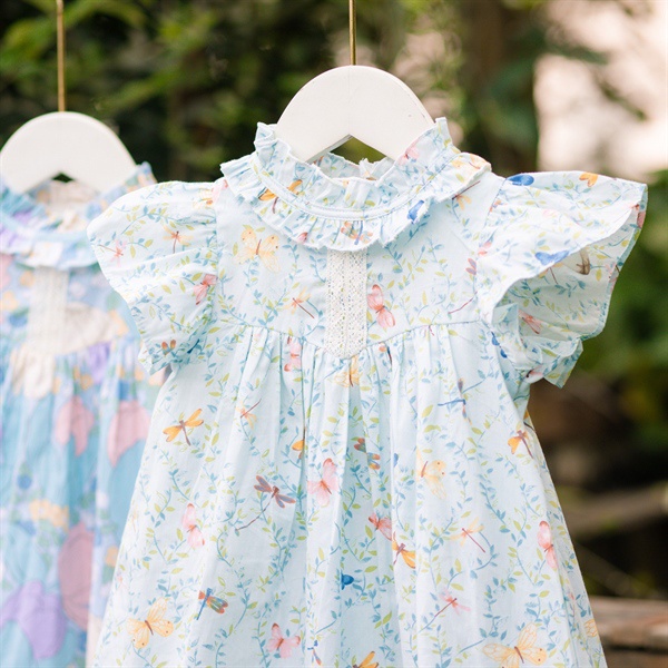 Váy 5124 babydoll phối bèo cổ