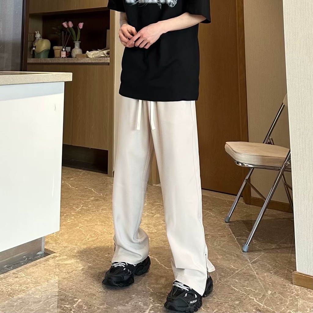 Quần ống rộng Màu Trơn Thời Trang Mùa Hè Mới 2023 Cho Nam