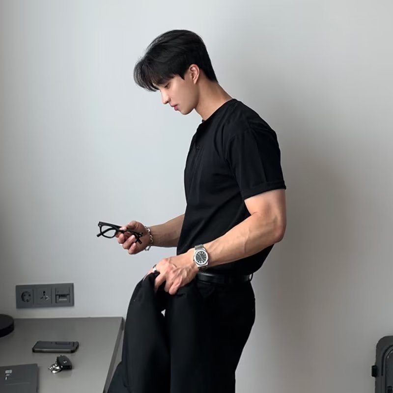 Áo thun VUNC ngắn tay phong cách Hàn Quốc thời trang mùa hè dành cho nam