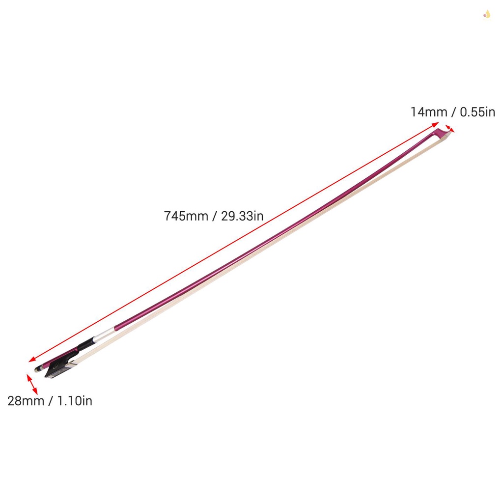 Cây Cung Đàn Violin 4 / 4 Bằng Sợi Carbon Lông Ngựa Trắng Có Độ Cân Bằng Tốt