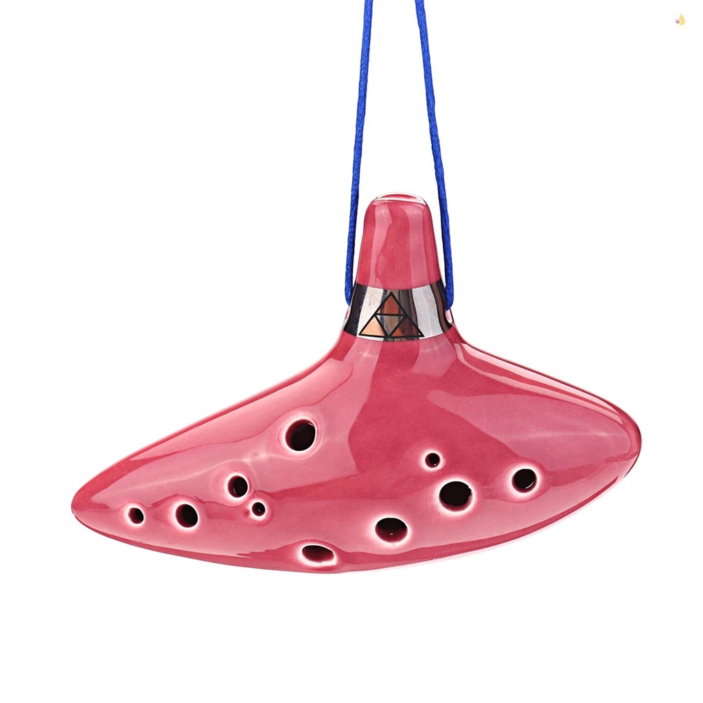Sáo Ocarina Gốm 12 Lỗ Kèm Dây Đeo Và Giá Đỡ Trưng Bày Nhạc Cho Người Mới Bắt Đầu