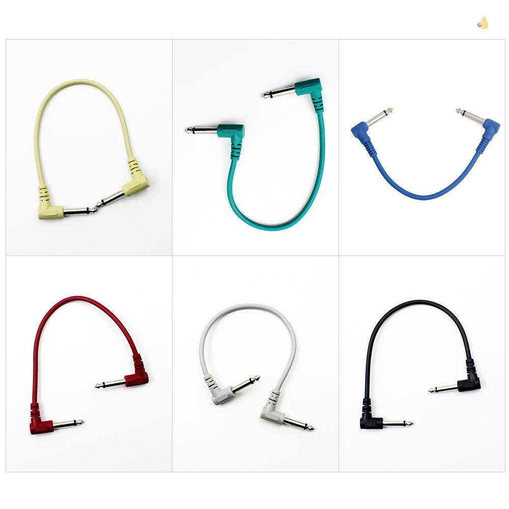 Bộ 6 Dây Cáp Phơ Đàn Guitar Nhiều Màu Dài 21cm Góc Phải 1 / 4 Inch