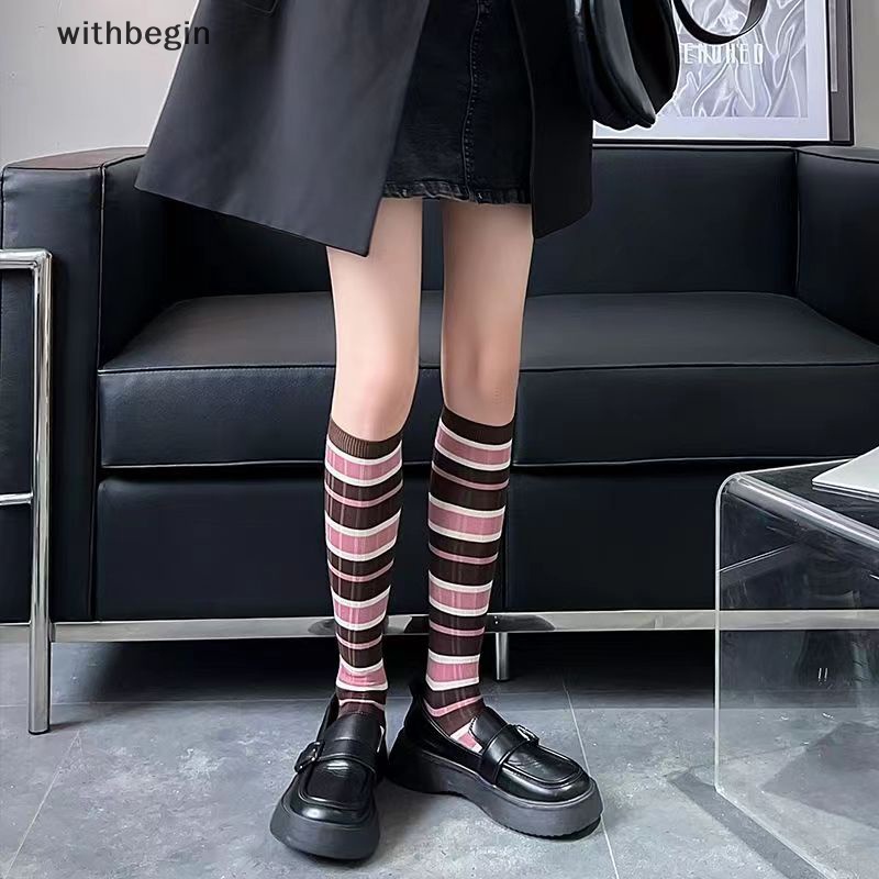 Vớ Mỏng Dài Qua Gối Thoáng Khí Thoải Mái Nhiều Màu Sắc Ngọt Ngào Cho Nữ
