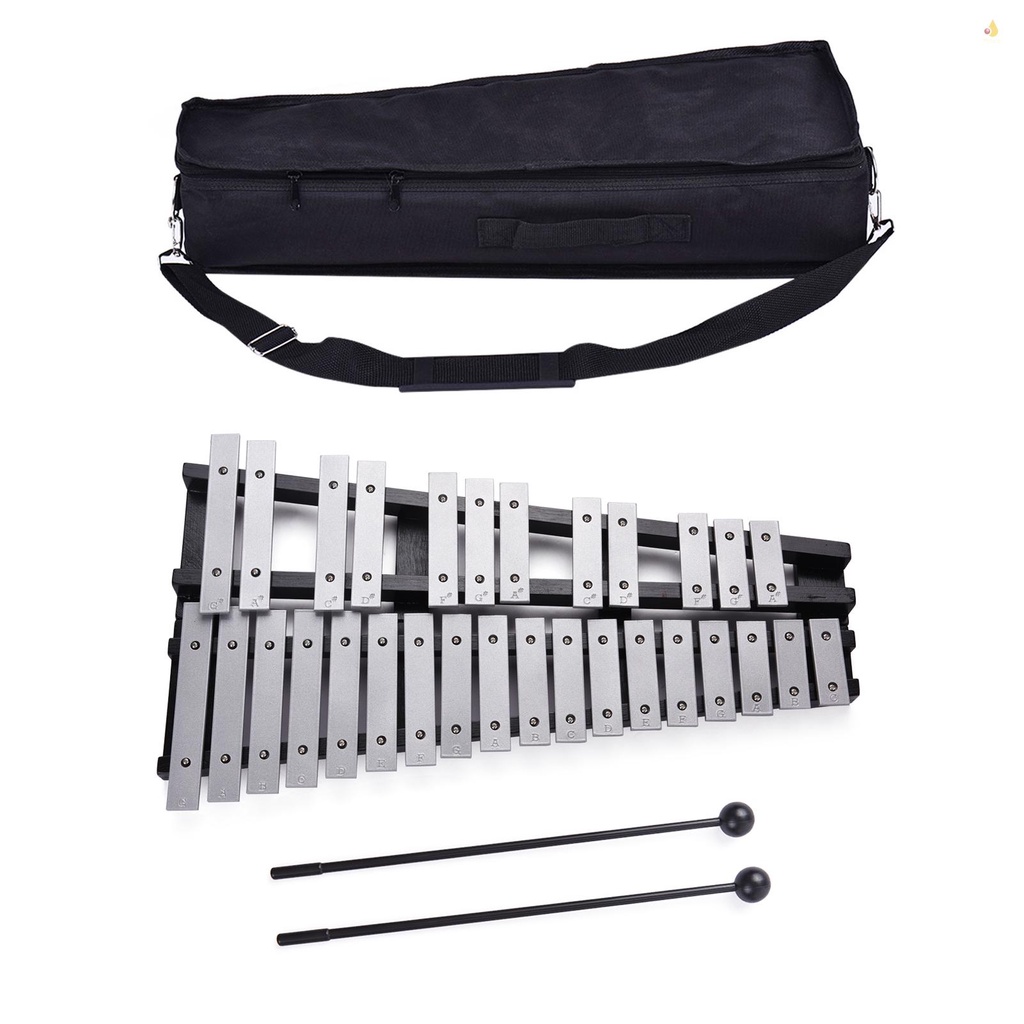 Bộ Nhạc Cụ Glockenspiel Xylophone 30 Note Khung Nhôm Gấp Gọn Được Kèm Túi Đựng