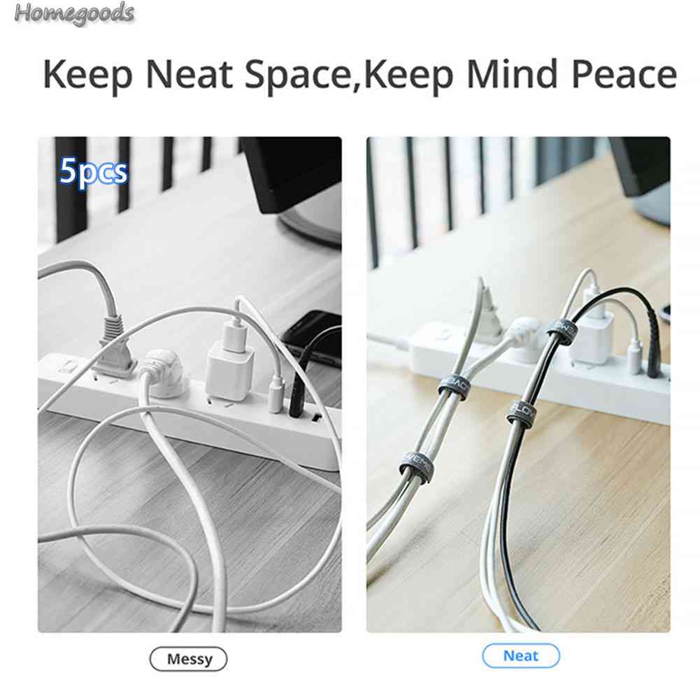 Set 5 Dây Quấn Tai Nghe / Dây Cáp Sạc USB 14cm Floveme 2023 Mới