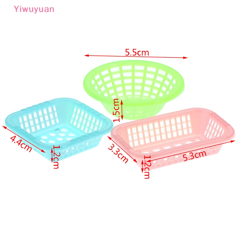 Bộ 5 Giỏ Đựng Rau Củ Quả Đồ Chơi Búp Bê Cỡ 1 / 12 Mới