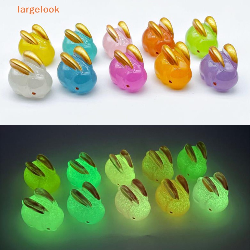 1 Thỏ Nhựa Phát Quang Trang Trí Vườn Nhà Búp Bê