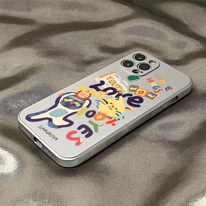 Ốp Điện Thoại Silicon TPU Mềm Mạ Điện Dễ Thương Chống Sốc Cho IPhone 11 14 13 12 Pro XS Max XR X 8 7 6S Plus