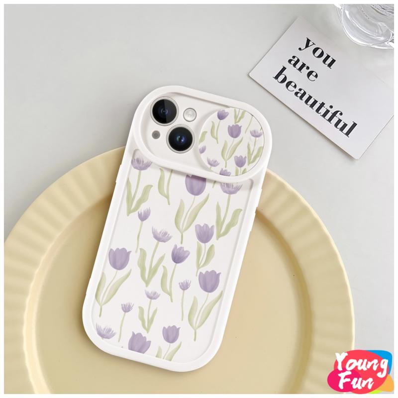 Ốp lưng hoa tulip Trượt iPhone 14 XR 13 11 12 Pro Max 8 7 6 6S Plus X Xs Max Se 2020 13 12 11