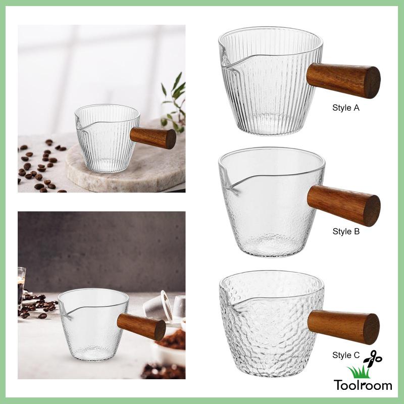 Dụng Cụ Pha Trà Mini Bằng Kính Cách Nhiệt Với Tay Cầm Bằng Gỗ Tiện Dụng