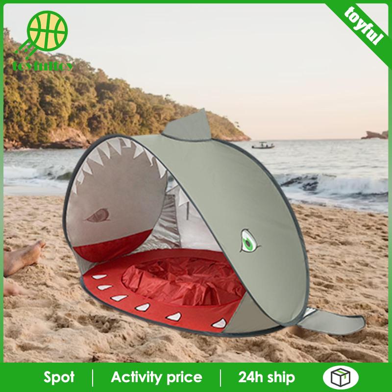 Lều Cắm Trại Bãi Biển Di Động Với Túi Đựng Họa Tiết Sọc Xanh Lá Cho Bé Trai / Bé Gái