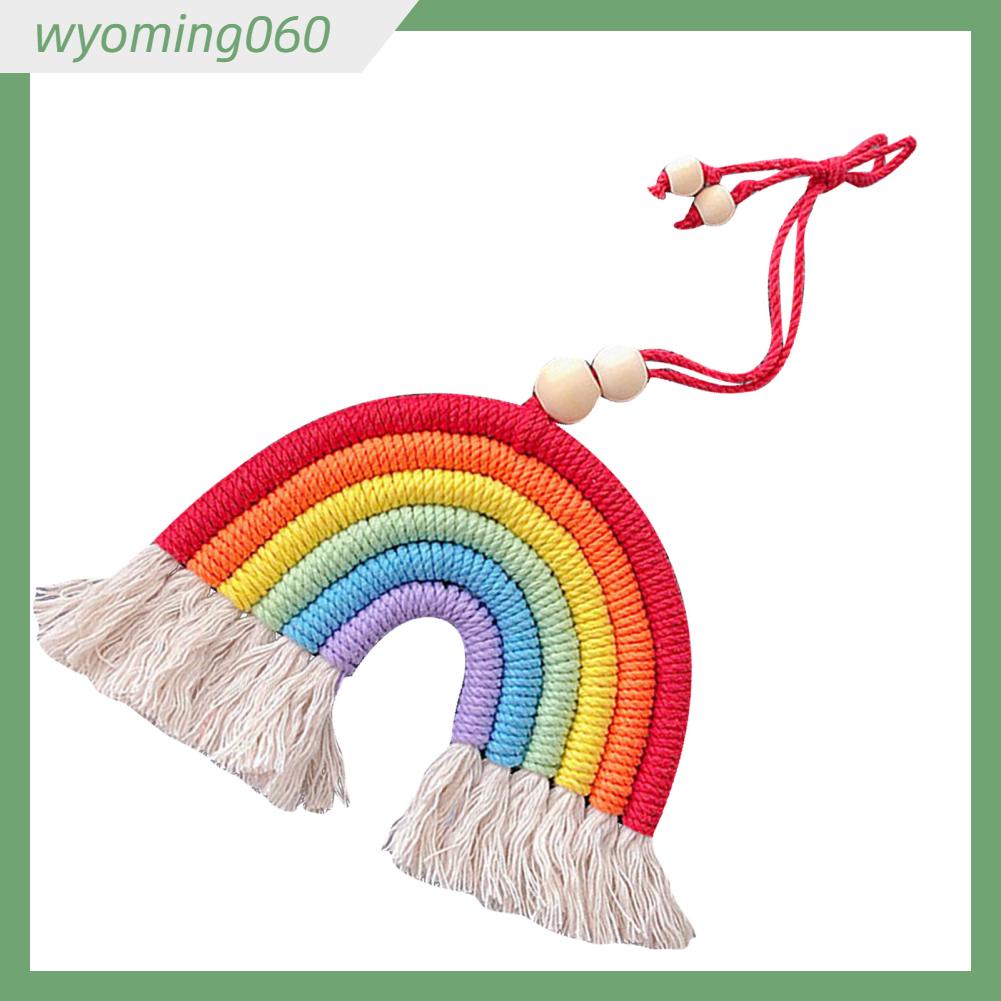 Wyoming060 Trang trí mặt dây chuyền ô tô dệt đầy màu sắc Dây đai đồng Chuông treo Mặt cho gia đình