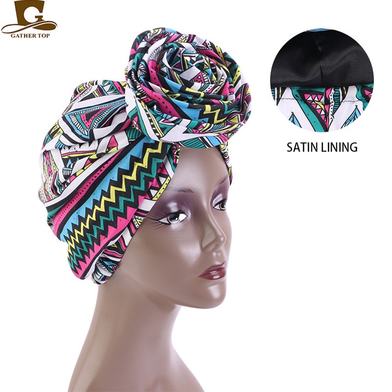 Mũ Cưới satin In Hoa Thời Trang Phong Cách Dân Tộc Châu Phi