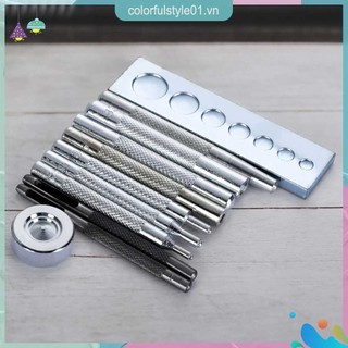 Bộ dụng cụ đục lỗ làm đồ da thủ công nhiều màu sắc mã c ng c b da01 11 c i