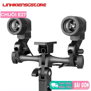 Chuôi đèn e27 hai đầu gắn bóng đèn chụp ảnh studio 220v } chọn phân loại 1 chuôi 2 chuôi