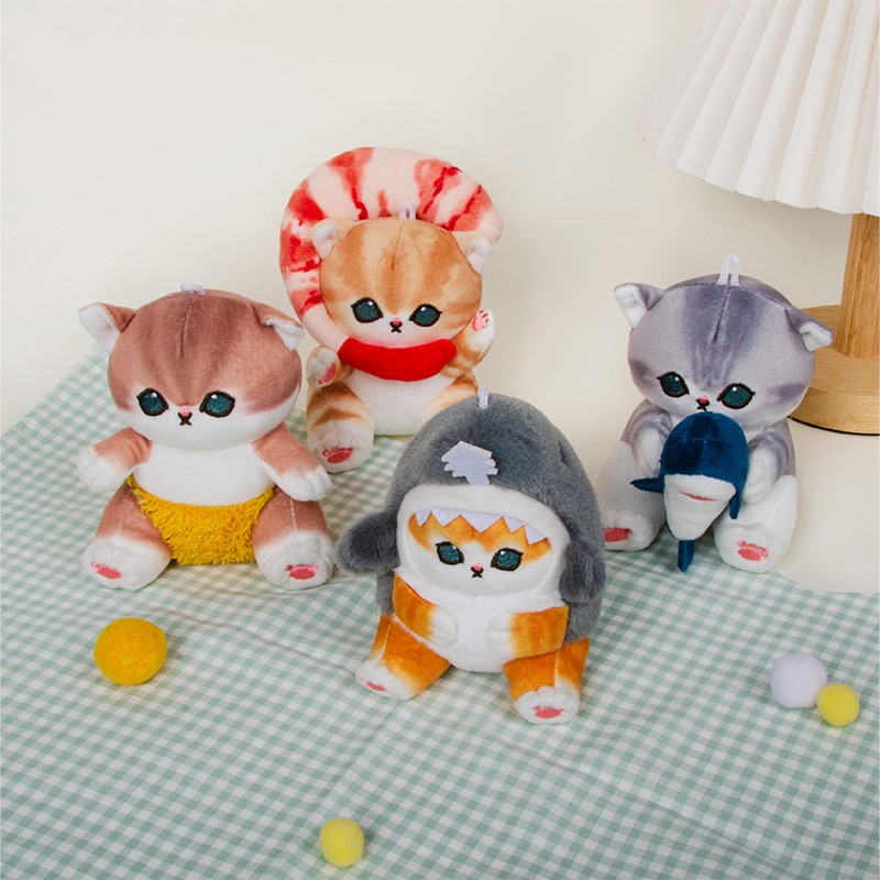 Búp Bê Nhồi Bông Hình Cá Mập / Tôm Chiên Dễ Thương Trang Trí Túi Xách / Ô Tô / Quà Tặ