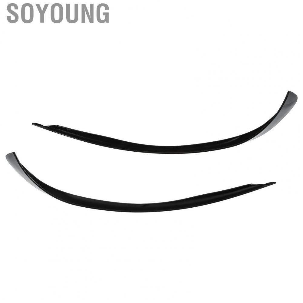 Soyoung Front Bumper Air Vent Trim  Weatherproof Splitter Spoiler Stylish Decor Glossy Black for Vehicle