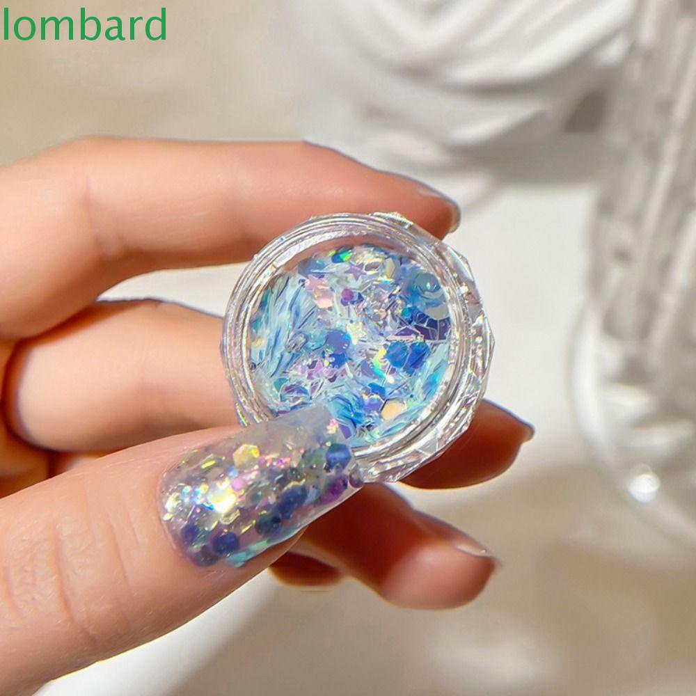 Hộp Phụ Kiện Lá Nhôm Laser Hỗn Hợp Trang Trí Móng Tay Nghệ Thuật DIY