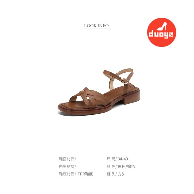 Giày Sandal Dây Da Thật Đế Mềm Dày Thoải Mái Mùa Hè Cho Nữ Size Lớn 41-43