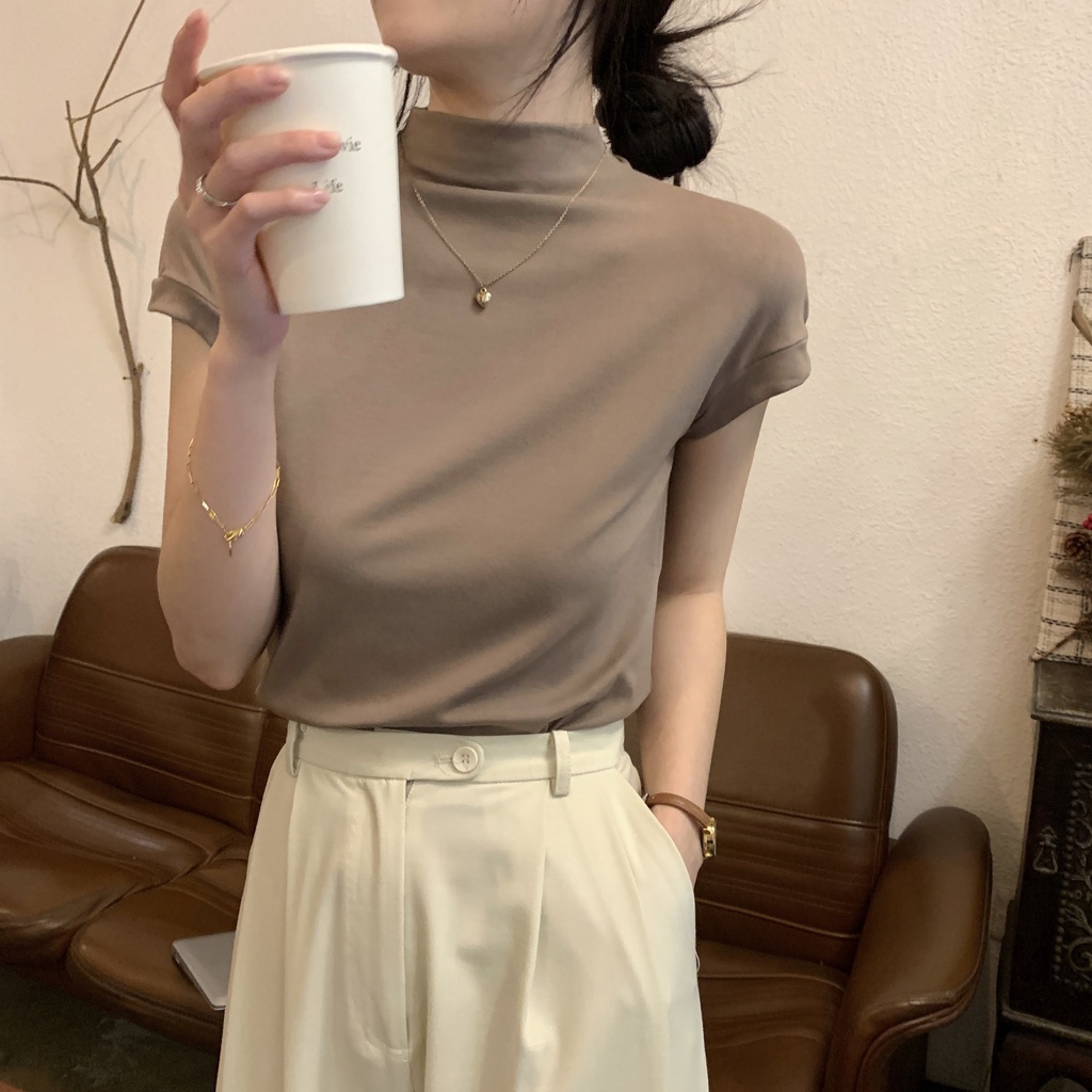 Áo Thun Nữ Ngắn Tay Cổ Bẻ Thời Trang Hàn Quốc