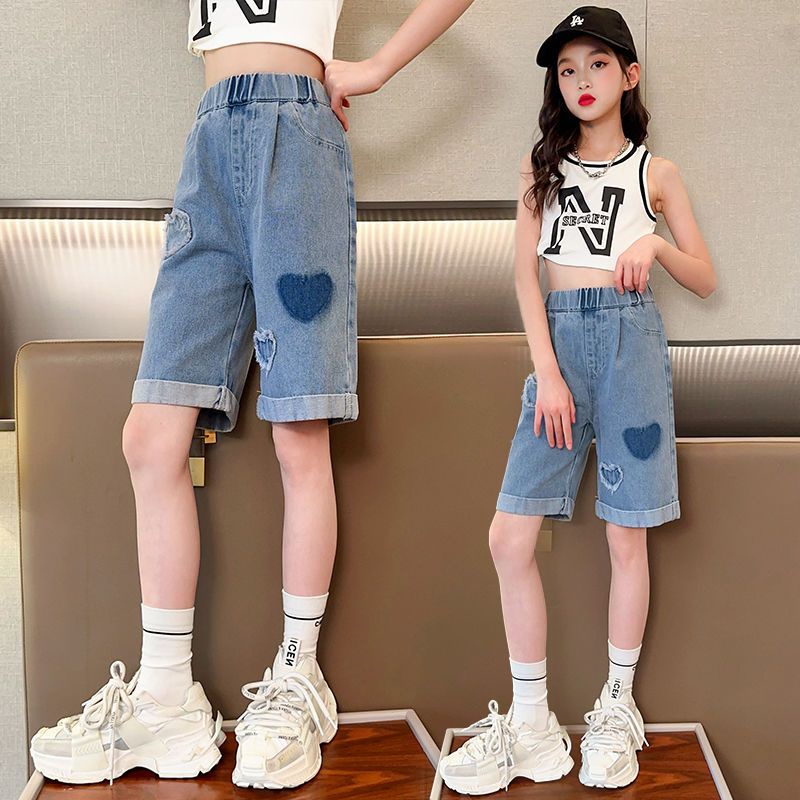 Quần Short Denim Mỏng Phong Cách Mùa Hè 2023 Cho Bé Gái ZKZ0