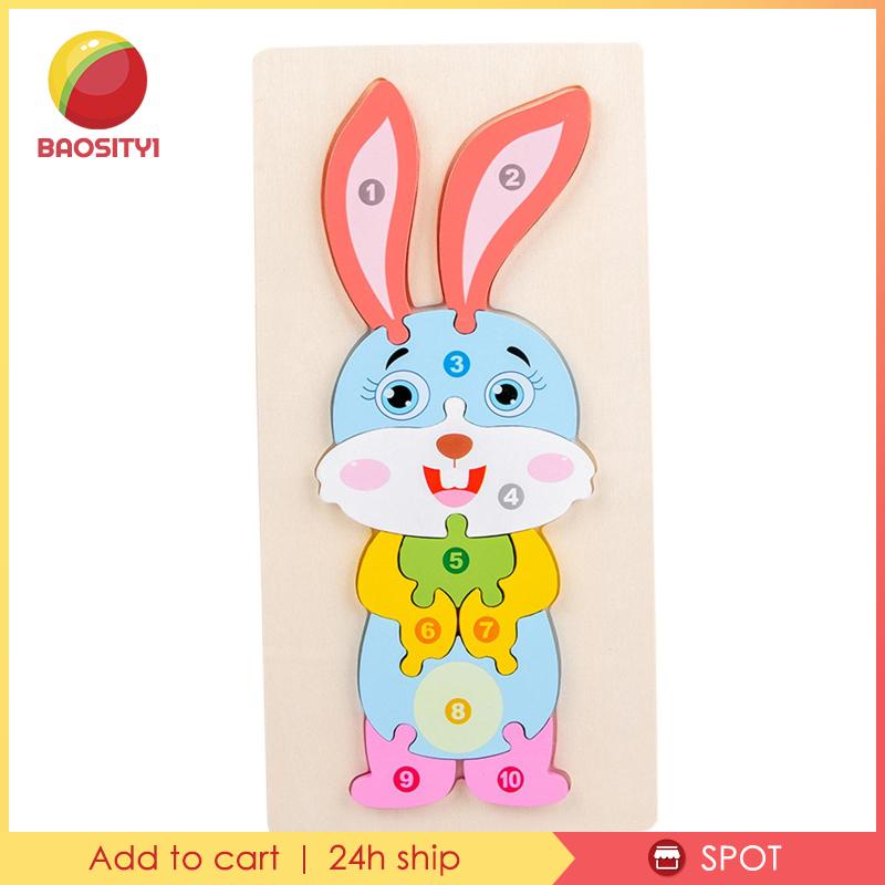[Baosity1] Đồ Chơi Ghép Hình Thỏ 3D Bằng Gỗ Giáo Dục Sớm Cho Trẻ Em