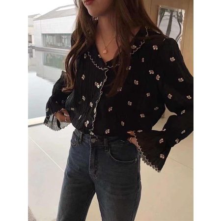 Áo voan ren xô viền hoa li ti