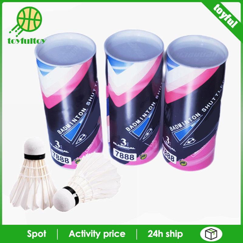 Set 3 Quả Cầu Lông Màu Trắng Dùng Luyện Tập Giải Trí Trong Nhà / Ngoài Trời