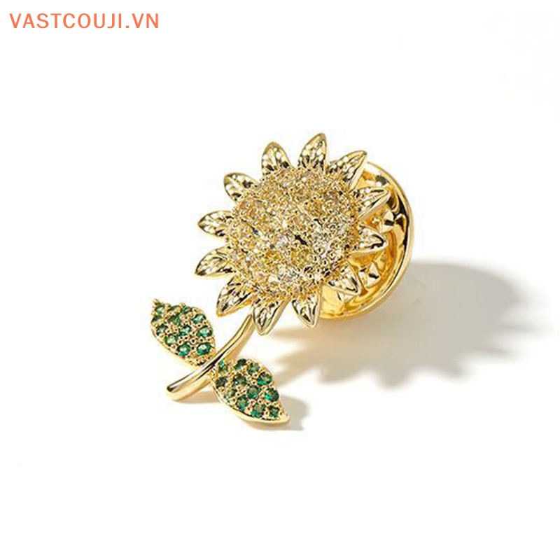 Trâm Cài Áo Hình Hoa Hướng Dương Đính Đá Lấp Lánh Chống Ánh Sáng Thời Trang Mùa Hè
