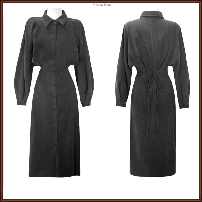 Đầm Dài Tay Màu Sắc Thời Trang Retro Dành Cho Nữ