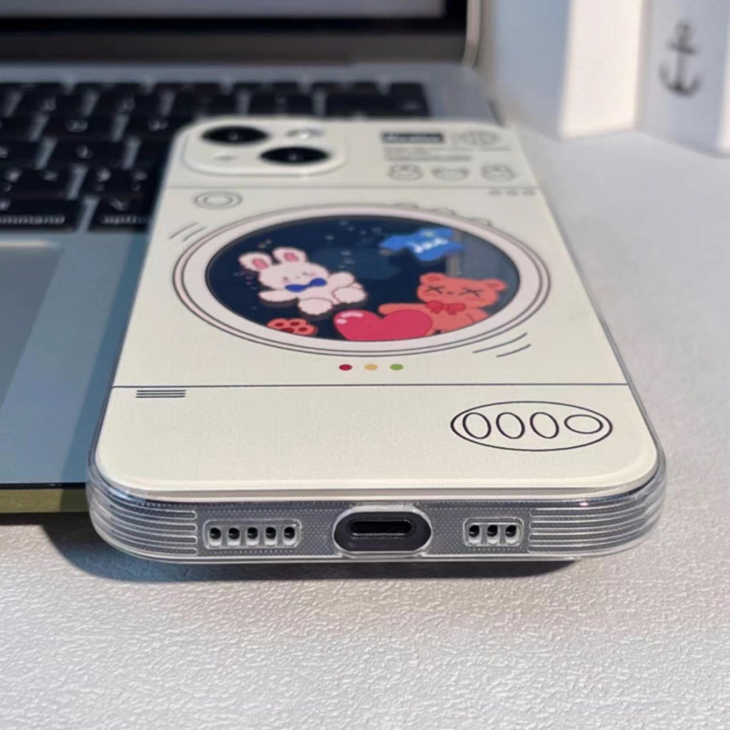 ✅Ốp Điện Thoại Dẻo Trong Suốt Họa Tiết Hoạt Hình Máy Giặt Độc Đáo Cho iPhone14plusmax 13 12 14Pro U2T7