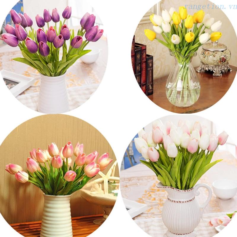 Bó Hoa Tulip Nhân Tạo Bằng Latex Thời Trang 1 / 12 / 24