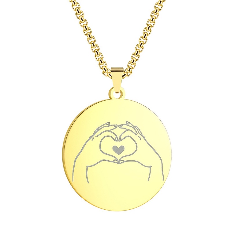 Z Vòng cổ Mặt Trái Tim Bằng Thép Không Gỉ Phong Cách Hip Hop Thời Trang Cho Nam Và Nữ