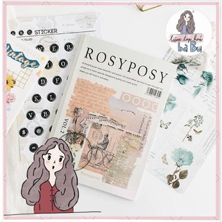 Sổ gồm 20 tờ stickers nền trang trí kiểu cổ điển