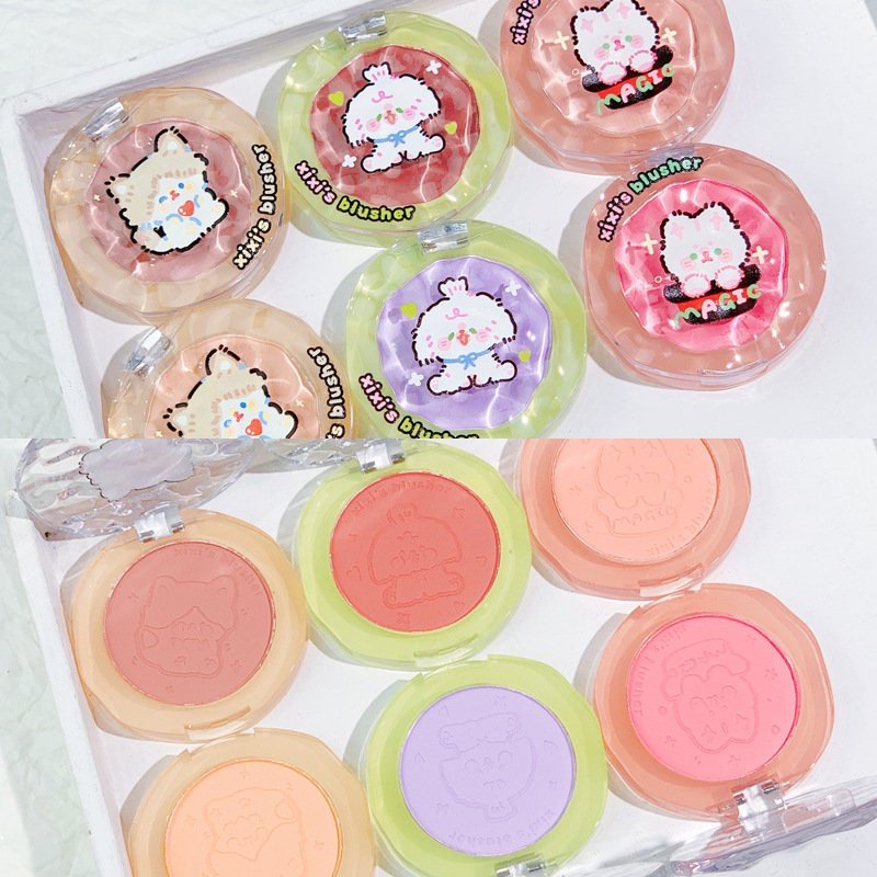 Phấn Má Hồng Xixi Tông Lì Chống Nước Tự Nhiên Sáng Da 6 Màu Tùy Chọn