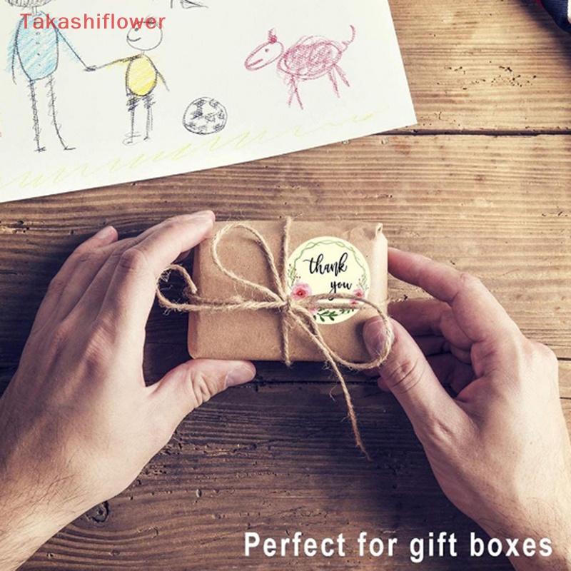 Cuộn 500 Miếng Dán Trang Trí Hình Tròn In Chữ Thank You Độc Đáo