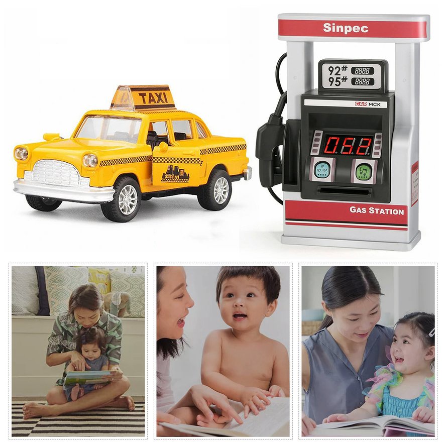 Children's Gas Station Toy Simulation Car Swiping Card Automatic Gas Dispenser