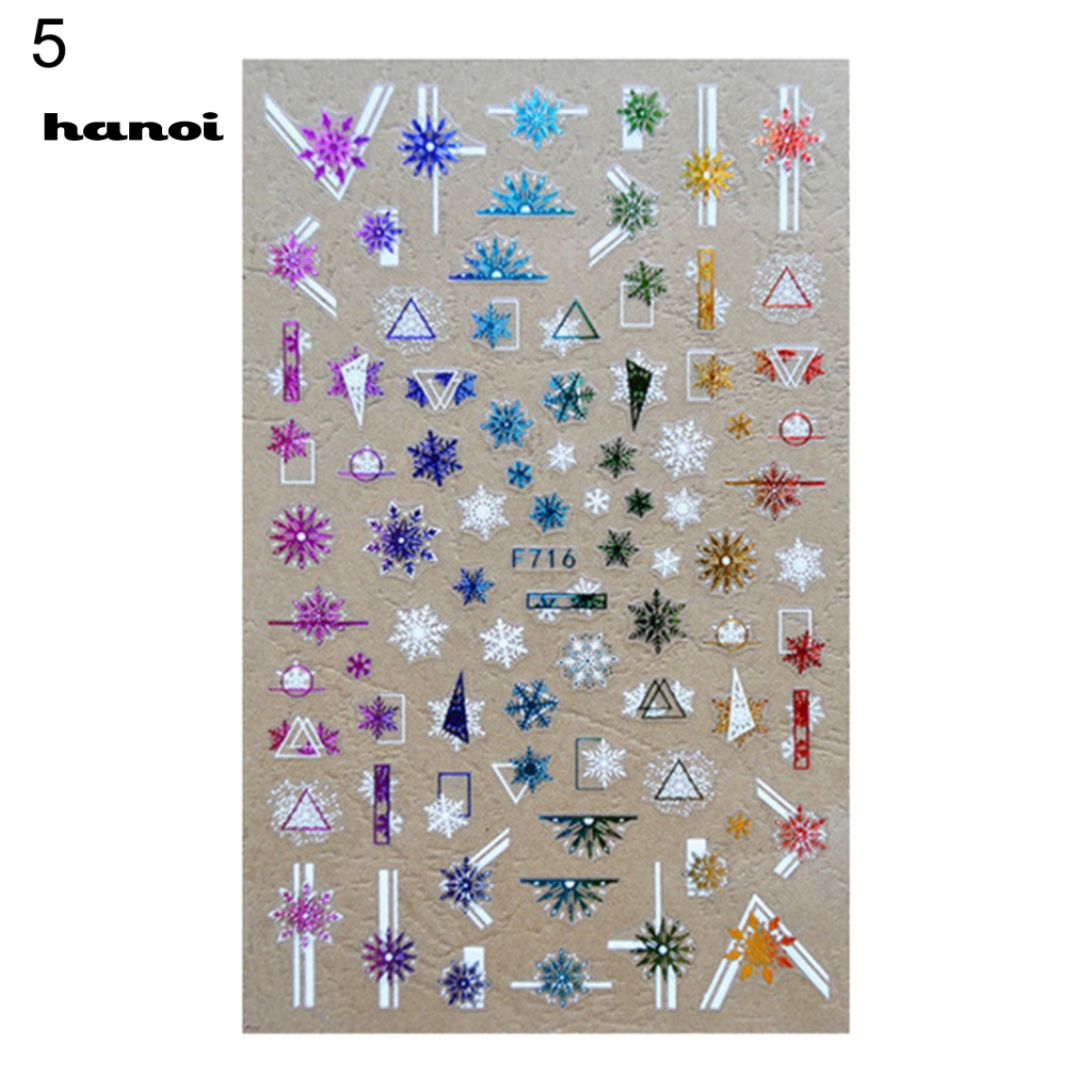 1 Tờ Miếng Dán Móng Tay 3D Chủ Đề Giáng Sinh Nhiều Màu Sắc An Toàn Nhỏ Gọn Dành Cho Nữ