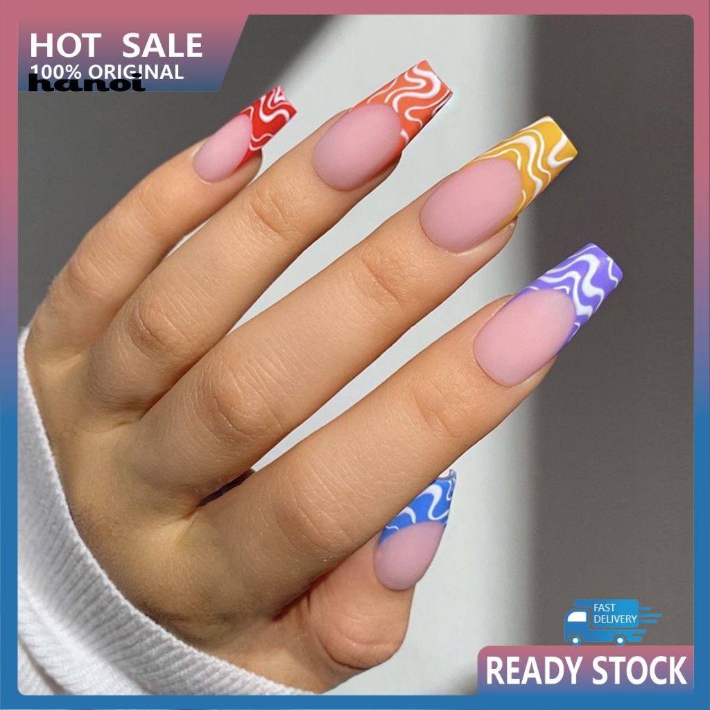 Set 24 Móng Tay Giả Hiệu Ứng Gradient Thời Trang