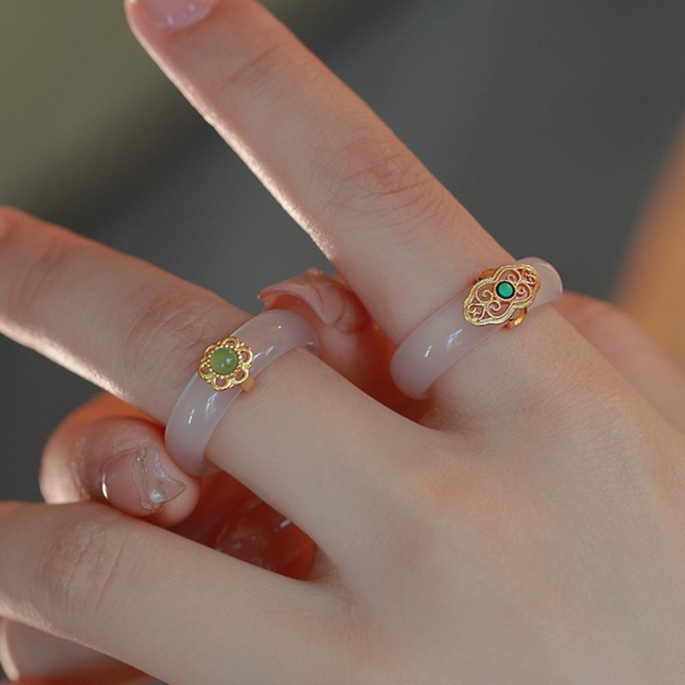 Nhẫn Cặp CLEOES Chalcedony Nhỏ Xinh Thời Trang Trung Hoa