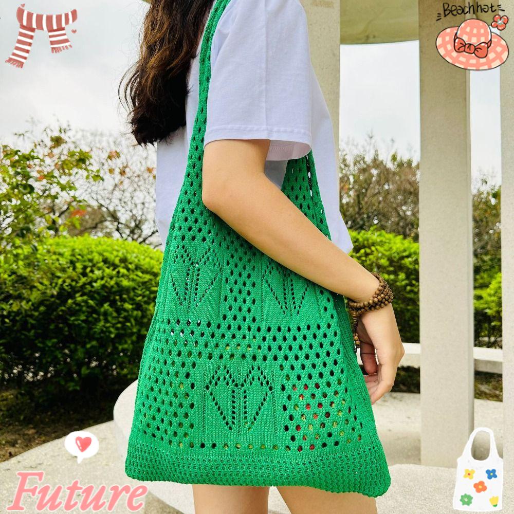 Túi Đeo Vai Đan Len Sức Chứa Lớn Thời Trang Cho Nữ