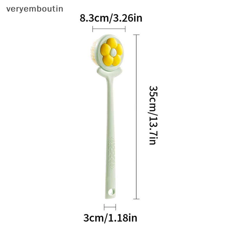 Bàn Chải Chà Lưng Tẩy Tế Bào Chết Mát Xa Cơ Thể Tay Cầm Dài Mềm Mại Tiện Dụng