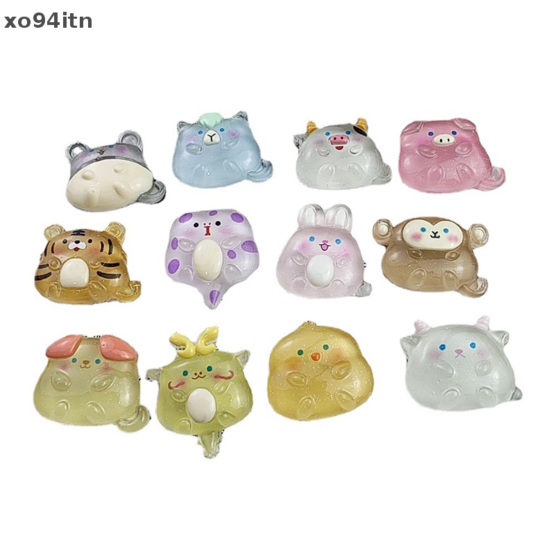 Set 1 / 5 Tượng Cung Hoàng Đạo Dạ Quang Mini Bằng Nhựa Resin Họa Tiết Hoạt Hình Trang Trí Nhà Cửa / Xe Hơi