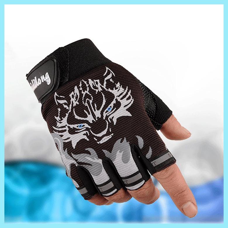 Găng Tay Nửa Ngón Bằng Nylon Thoáng Khí Chống Trượt Chống Mài Mòn Có Thể Điều Chỉnh Dùng Khi Đạp Xe / Leo Núi