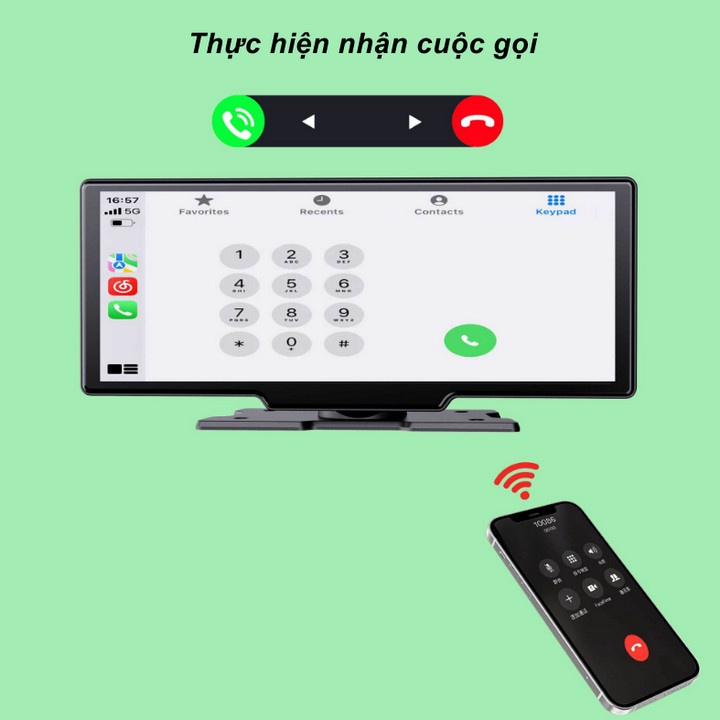 Màn Hình Ô Tô Taplo Carplay, Bản Đồ, Camera hành trình 4K - SUPERDECOR